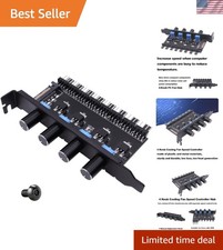 3 Pin 4 Pin PWM Chassis Fan Hub 4 Knob Cooling Fan Speed Controller 8 Channel...