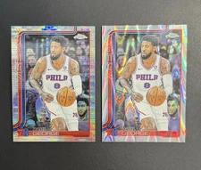 2025-26 Topps Chrome Paul George LOT (2) Pulsar and RayWave Refractor 76ers