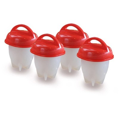 Egglettes Egg Cooker - Hard Boiled Eggs without the Shell, 4 4 Pack, Clear 