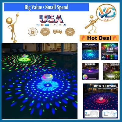 Floating Pool Lights 2PCS Waterproof Color Changing LED Light for Pools and Pond