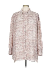 H By Halston Women Brown Long Sleeve Blouse L