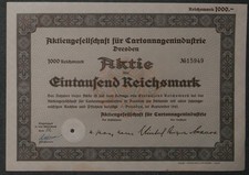 Aktiengesellschaft für Cartonnagenindustrie 1941 1000 RM