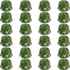Kids Army Helmet Camouflage Hats 24 Pack Toy Soldier Costume Party Supplies