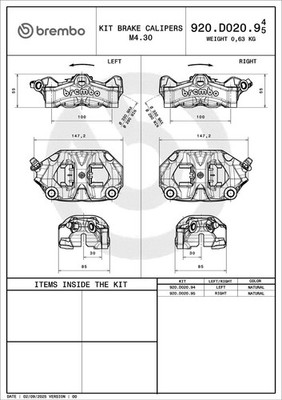 BREMBO Bremssattel PRIME - Caliper - Stylema 920D02094 Aluminium