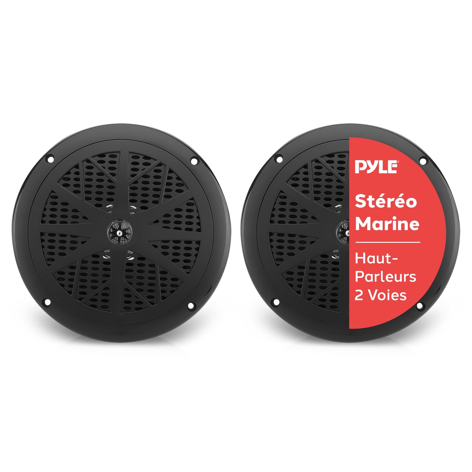 Haut-Parleurs Marins 16,5 cm - Finis les Sons Saturés en Mer avec ces Enceintes Étanches 120W Noires