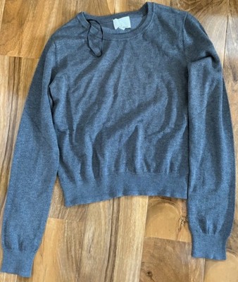 H&M Damen Pullover Pulli grau Strick Rundhals Langarm Größe XS