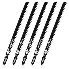 5 Pcs T344D T-Shank Jigsaw Blades 6 Inch Long Jig Saw Blades Multi-Purpose Hi...