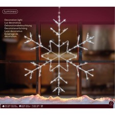 125 LED Cool White Snowflake, 23.6in Diameter, Indoor/Outdoor, Battery Operated