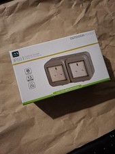 Masterplug IP55 13A Weatherproof Outdoor Socket 2 Gang Unswitched with Cover