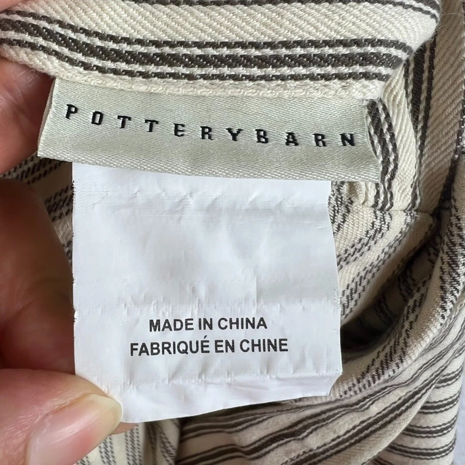 Juego de 2 fundas de almohada Pottery Barn tamaño euro tejidas a rayas 28"x 29,5" verdes Foto 2 de 4