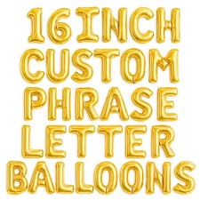  52pcs Gold Letter Balloons - 2 Full A-Z Sets For Gold Letter Balloon Banner...