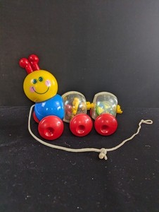Rare VTG Blue Box Pull-Along Caterpillar/Tug-A-Bug Toy Baby Einstein MISSING END