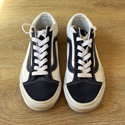 VANS Old Skool Colorblock White/Blue Low Top Lace-Up Sneakers Rubber Sole