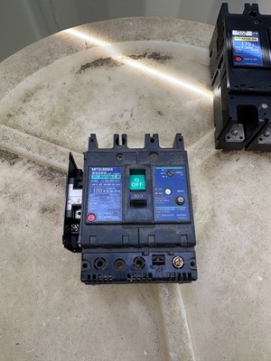 Mitsubishi NV100-CW 3 Pole 100A Circuit Breaker w/Aux Contact Block