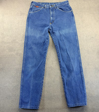 VTG Wrangler Jeans Mens 34x34 Blue Cotton Denim Regular Fit 99001SW 70s 80s Era