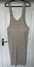 ZARA Corduroy Dungarees Size S Beige Tan Cotton Overalls Jumpsuit Trafaluc Boho