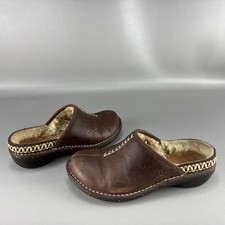 Ugg Kohala Mule Clog Slide Womens Shoes 7 Brown Distressed Leather Boho Sherling