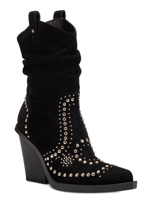 JESSICA SIMPSON Womens Black Pull-Tabs Larna Almond Leather Western Boot 6.5 M