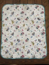 Vintage Disney Mickey And Minnie Mouse Crib Blanket 80 s 1990 s Y2K Quilted