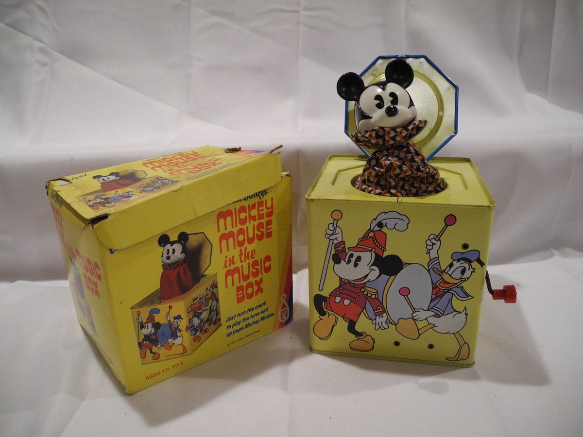 Mickey Mouse Jack In The Box Musical Carnival Toy Walt Disney