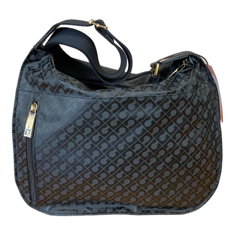 GHERARDINI BORSA SACCA MEDIA da spalla TASCHE Esterne TRACOLLA nero/mar REG 0260