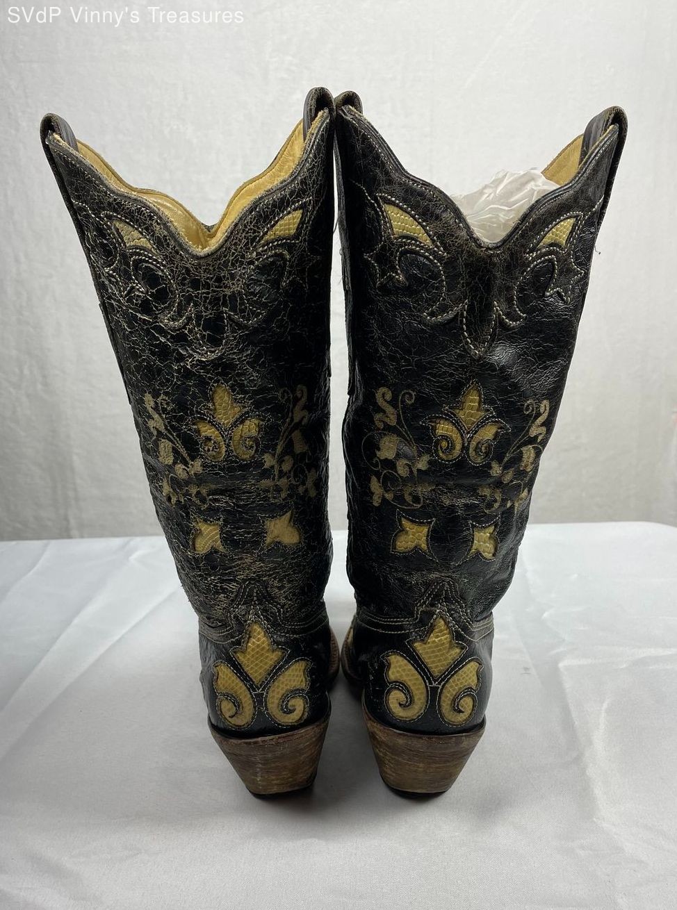 Corral Black Python Inlay Pointed Toe Cowboy Boot… - image 3