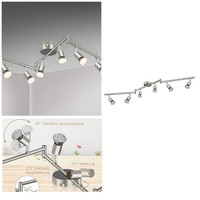 LED Deckenleuchte 6 Flammig Drehbar GU10 4W Matt Nickel