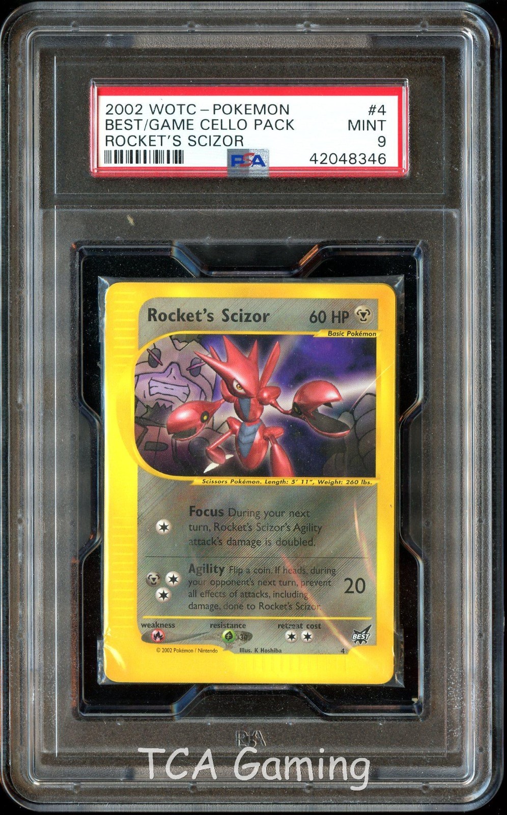 PSA 9 MINT Rocket's Scizor 4 Best of Game SEALED Pack of 8 Pokemon Cards