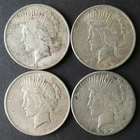 Lot of Four 1922 $1 Peace Silver Dollars