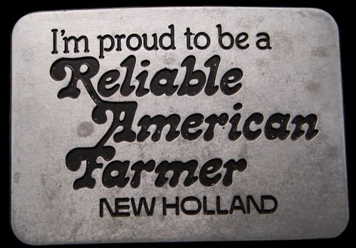 IC04101 VINTAGE 1982 **RELIABLE AMERICAN FARMER** NEW HOLLAND BUCKLE