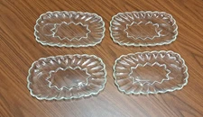 Vintage Glass 10" Snack Set Plates Set Of 4