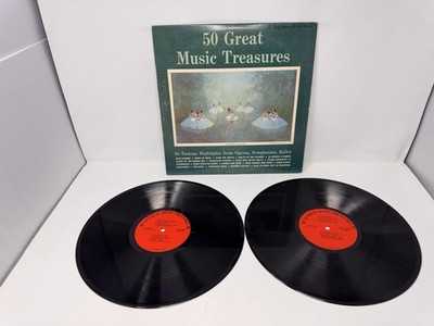50 Great Music Treasures 2 Record Set Vinyl LP Classical Collection G+