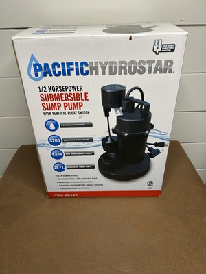 #ad Pacific Hydrostar 1 2 HP Submersible Sump Pump Float Switch 3200 GPH 68454 $125.00