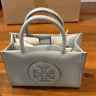 Tory Burch Ella Bio Mini Tote Gray Top Handle, Detachable Strap, NWT