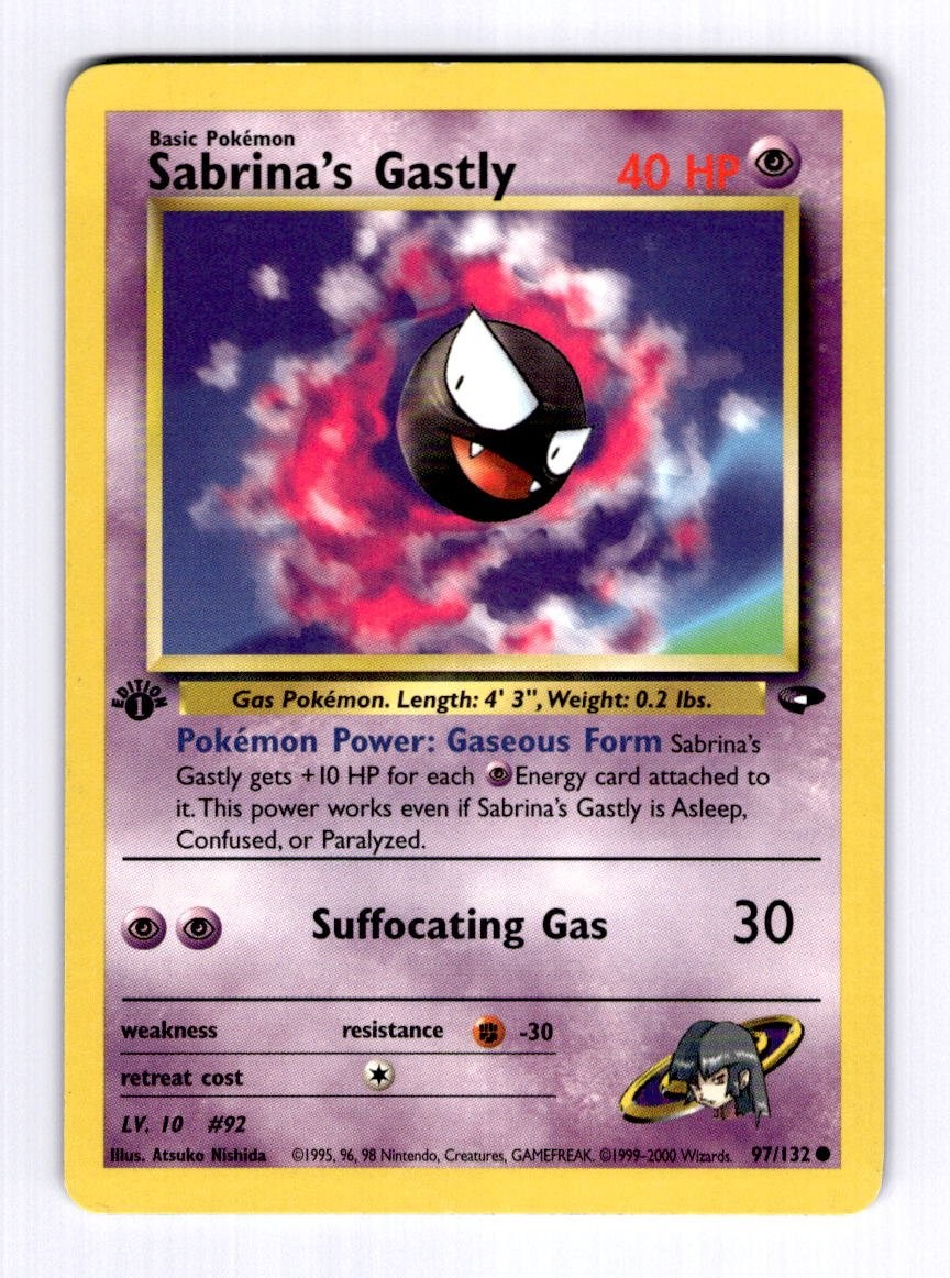 Sabrina's Gastly (97) Gym Challenge #097 (2000) Common 1st Edition NM Pokemon