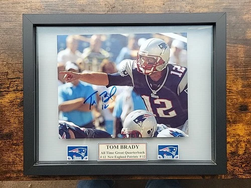 TOM BRADY Uniform #12 Hand-Signed Autographed 8x10 Framed Photograph W/COA