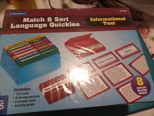 Lakeshore Match Sort Language Quickies Informational Text Cards Grades 4-5