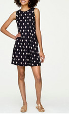 LOFT BLACK MEDALLION PRINT BOHO SWING TRAPEZE SOFT KNIT DRESS SIZE: XS NWT