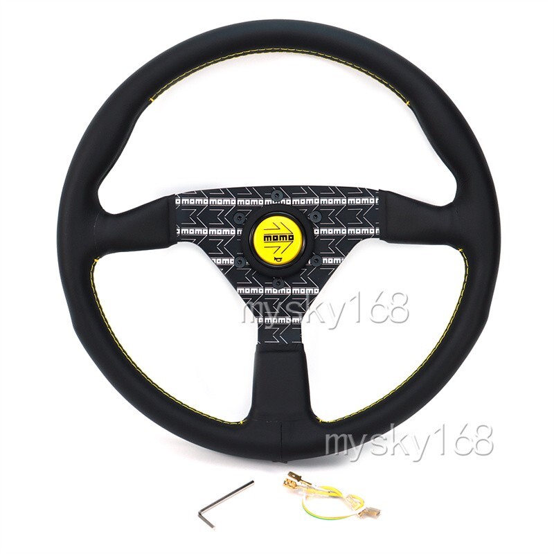 MOMO Doodle Style Flat bracket Sport Racing leather Steering Wheel