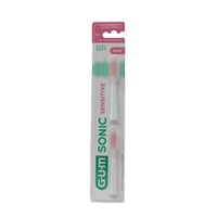 Gum Sonic Sensitive Testine Di Ricambio Per Spazzolino A Batteria, 2Testine