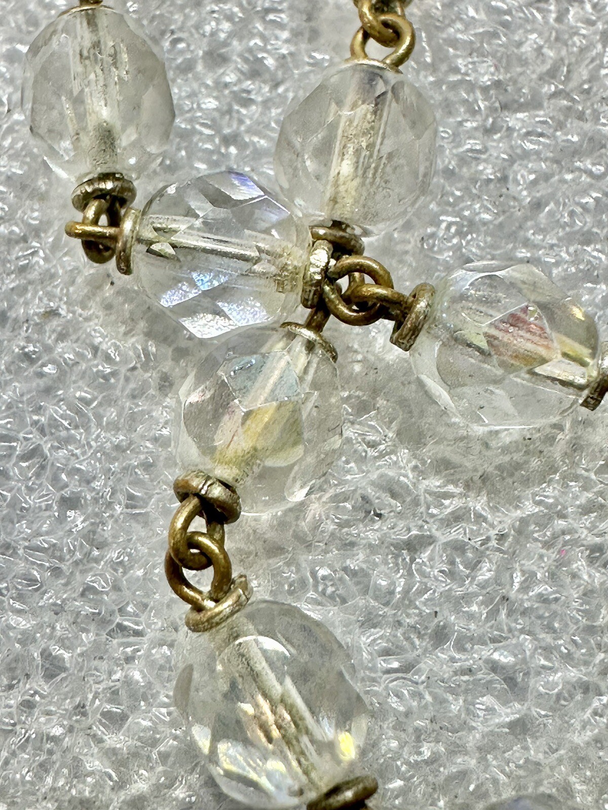 Vintage Made In Italy Rosary Ebony Wood Inlay W Relic Inside Crucifix