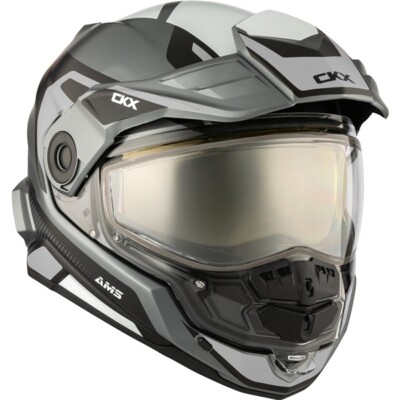 CKX AMS Mission Optic Matte Grey Snowmobile Helmet Full Face with