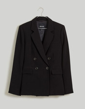 Madewell 188 Womens Rosedale Blazer in Crepe Black Size 6 NM508