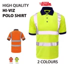 PLAIN NO TEXT Hi-Viz High Visibility POLO SHIRT Safety Work Wear Team Uniform