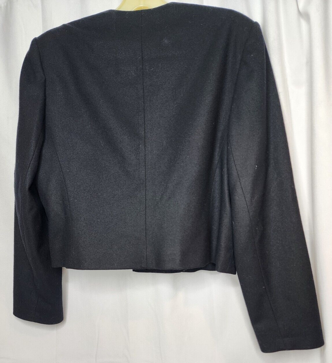 Pendleton Wool Cropped Blazer Jacket Black Size 6… - image 10
