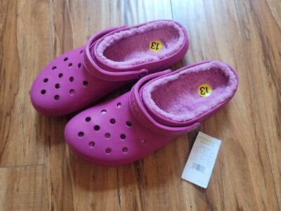 Crocs Classic Lined 203591-6SV Unisex Fuchsia PINK Fun Comfort Clog Size M6, W8 Crocs Classic Lined Clog Hyper Pink – World of Clogs main image 3