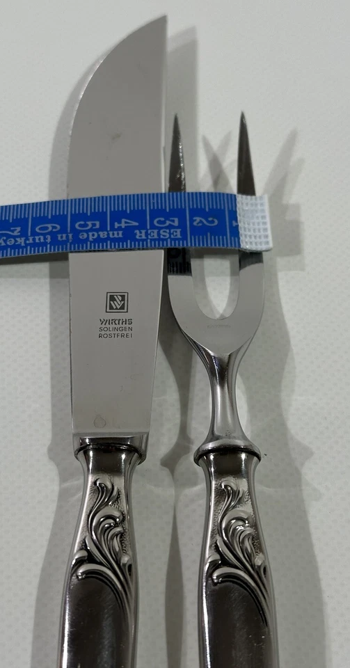 Wirths Solingen Retro Tranchierbesteck Rostfrei Messer Gabel Besteck T89 - Bild 3 von 4