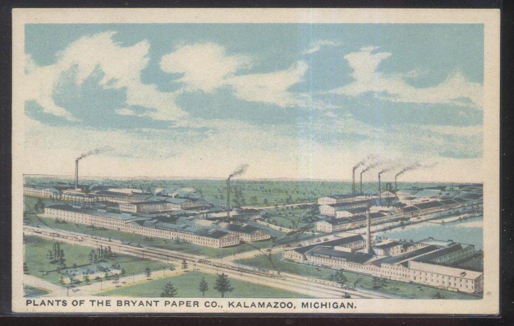 Postcard KALAMAZOO Michigan/MI Bryant Paper Mill Factory/Plant Aerial view 1910s eBay