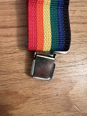 Vintage CUSTOM LEATHER CRAFT Rainbow Pride Suspenders Top  display picture 3