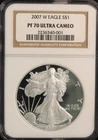 2007-W Proof American Silver Eagle NGC PF-70 Ultra Cameo with Old Brown Label
